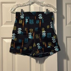 Pinup Girl Clothing tiki print high waist shorts size M